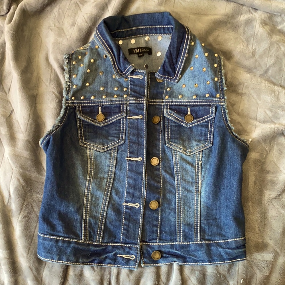 Studded Jean Vest